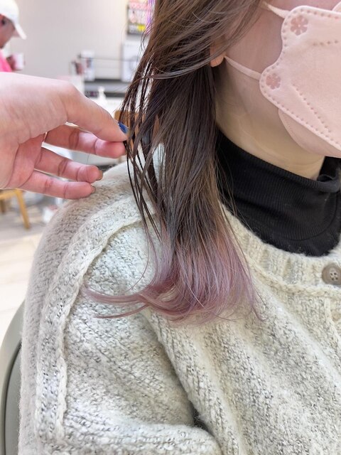ケアブリーチ☆裾カラー　ペールピンク