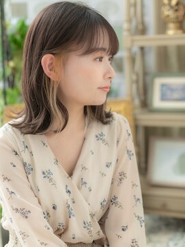 カバーヘア ブリス 川口(COVER HAIR bliss) インナーカラーシースルー前髪外ハネロブc5川口20代30代40代