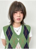 顔まわりレイヤーロブレイヤーボブブリーチなしベージュ