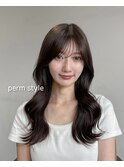 韓国風パーマ/コテ巻き風パーマ/韓国ヘア/レイヤーカット