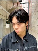 艶センターパートニュアンスパーマダークアッシュ韓国マッシュ