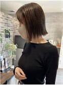 #切りっぱなしボブ#大人カジュアル#ナチュラルベージュ