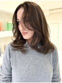 黒髪 ボブルフ ネビージュ 小顔 ワンレン スペインカール
