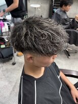 イーラ アメ村店(era) メンズパーマホワイトメッシュバロックパーマツイスパ