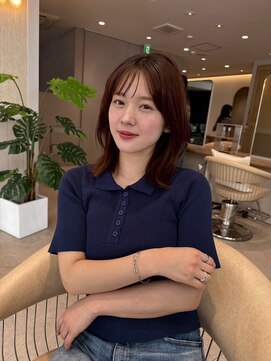 髪質改善＊ココアベージュミディアムボブ＊美髪【Zina南船橋】