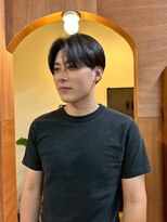 エディ(Edy) メンズセンターパートマッシュ韓国ヘアコンマバング眉毛カット