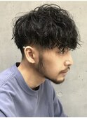 梅田メンズパーマ波巻きパーマシャドウパーマッシュゆるめ