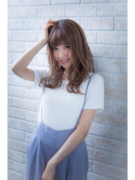 ヘアーアートシフォン 池袋西口店(Hair art chiffon) 簡単スタイリングで伸ばしかけクラシカルふわミディ厚めバング