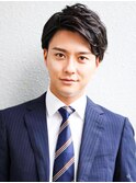 アップバングモテる流行イケメン黒髪モテ髪ツーブロックビジネス