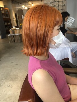 ロティー(loty) 【福岡今泉loty赤星雄介】オレンジカラー×切りっぱなしボブ