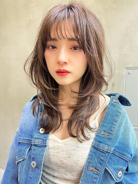 スティーロ 渋谷(Steelo) レイヤーカット ミルクティーベージュ