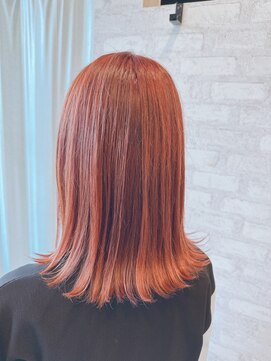 ヘアグレース レフア(hair grace Lehua) オレンジ/ブリーチなし/ダブルカラー/オレンジカラー/韓国風ヘア