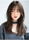 フェイスレイヤー薄めバングエアリーカールエアリーパーマデジパ