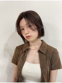 ◎切りっぱなしボブ縮毛矯正ショートボブストレートパーマ