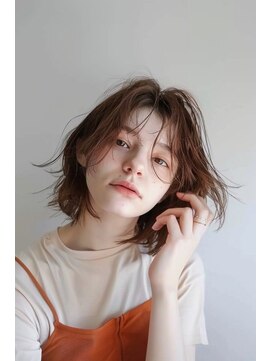 ラナ 新宿(lana) ボブ/ミディアム/センター分け/ブラウン/【lana hair新宿】