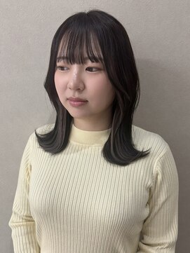 ミリ 奈良店(mm) インナーカラー/グレージュ/近鉄奈良/学割/くびれヘア/顔まわり