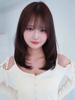 アンジェリカラボ(ANGELICA LABO) ANGELICA 顔まわりレイヤー 内巻き チェリーブラウン