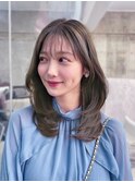 美髪韓国レイヤーイメチェン似合わせチェリーブラウンミニウルフ