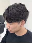 フェザーパーマ/ショートセンターパート/王道フェザー