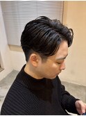 メンズ刈り上げツーブロックルーズパーマ【佐藤和弥】