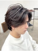 メンズニュアンスパーマフェザーパーマセンターパート