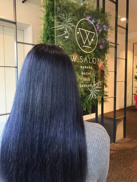 ダブル アンダーバー サロン(W_SALON) 【W_SALON 河原町】ネイビーカラー/髪質改善