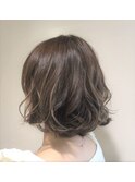 【azule】ミニマムボブベージュハイライトイルミナカラー