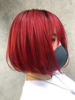 ノア ヘアデザイン 町田店(noa Hair Design) 赤髪ボブ