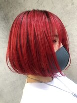 ノア ヘアデザイン 町田店(noa Hair Design)&nbsp;赤髪ボブ