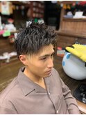 MEN’S HAIRハイライトマッシュパーマ〈理容室〉東浦和メンズ