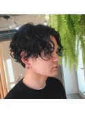 メンズミディアムスパイラルパーマ