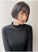 透け感バング*大人短めショートボブ〔銀座、20代、30代、40代〕