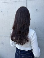 アチーブ ヘア デザイン(achieve hair design)&nbsp;赤髪レッド暖色系 ツヤ髪ストレートロング シースルーバング