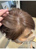白髪ぼかしカラー×ベージュピンク
