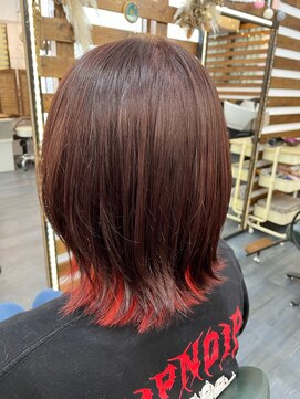 ココル(cocolu) インナーカラー/フェイスフレーミング/レッドカラー