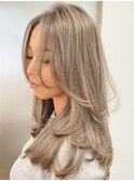 韓国ヘアーハッシュカットレイヤーカットハイライトカラー