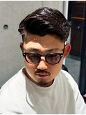 MEN'S/毛流れサイドパート×毛流れパーマ×フェード/短髪/男髪