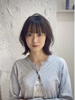 ブレンド 渋谷(BLend)&nbsp;ホワイトグレージュミニウルフデジタルパーマチェリーブラウン