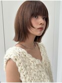 オリーブグレー/ボブ/顔周り/小顔/レイヤー/髪質改善/縮毛矯正