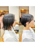乾かしてまとまるマッシュショート