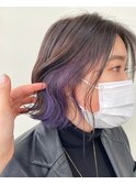 【Zina】ボブ/ダークラベンダーアッシュ/20代30代40代
