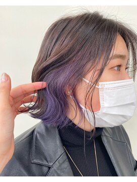 ジーナ 博多(Zina) 【Zina】ボブ/ダークラベンダーアッシュ/20代30代40代