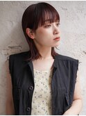 大人可愛い20代30代40代黒髪前下がり小顔切りっぱなしボブ