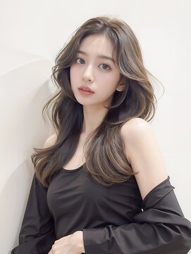 ロタ(rota) オリーブベージュ/韓国風巻き髪ロング/暗髪/30代40代50代