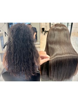 業界最先端の縮毛矯正材を導入。ダメージを極限まで抑え、柔らかくて自然なストレートヘアを実現します