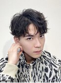 ナチュラルマッシュ/韓国マッシュ/ニュアンスパーマ/メンズ/眉毛