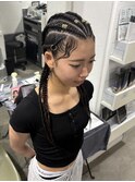 コーンロウ/ヘアアレンジ/ロング/コーンロウブレイズ/青葉台