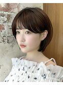 うる艶カラー30代40代50代丸みショートひし形新宿