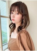 ♪上品ハイライトで大人可愛いミディアムヘア20代30代高田馬場