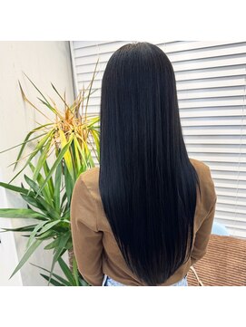 アオ 岡野 横浜(a-o) 【艶×くびれ!王道ロング】 ブルーブラックxストレート*